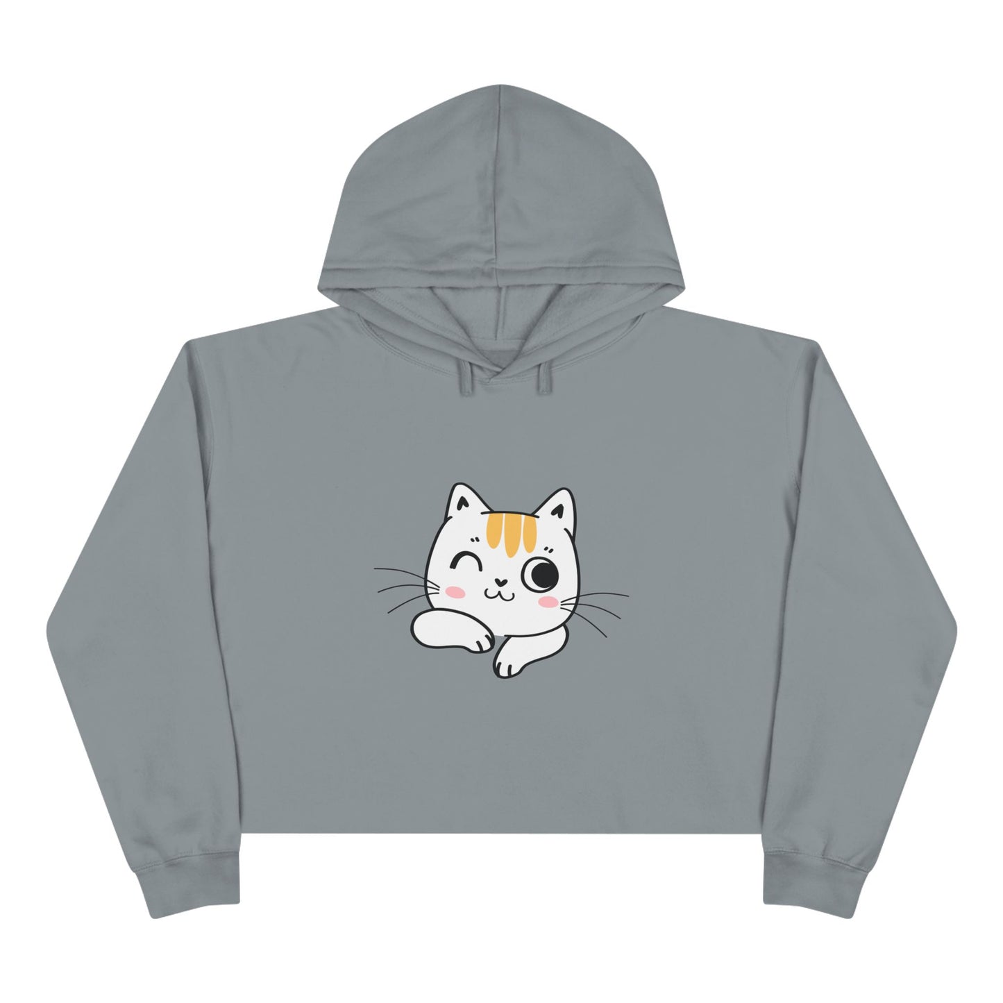 Purrfectly Cozy – Cute Cat Logo Crop Hoodie