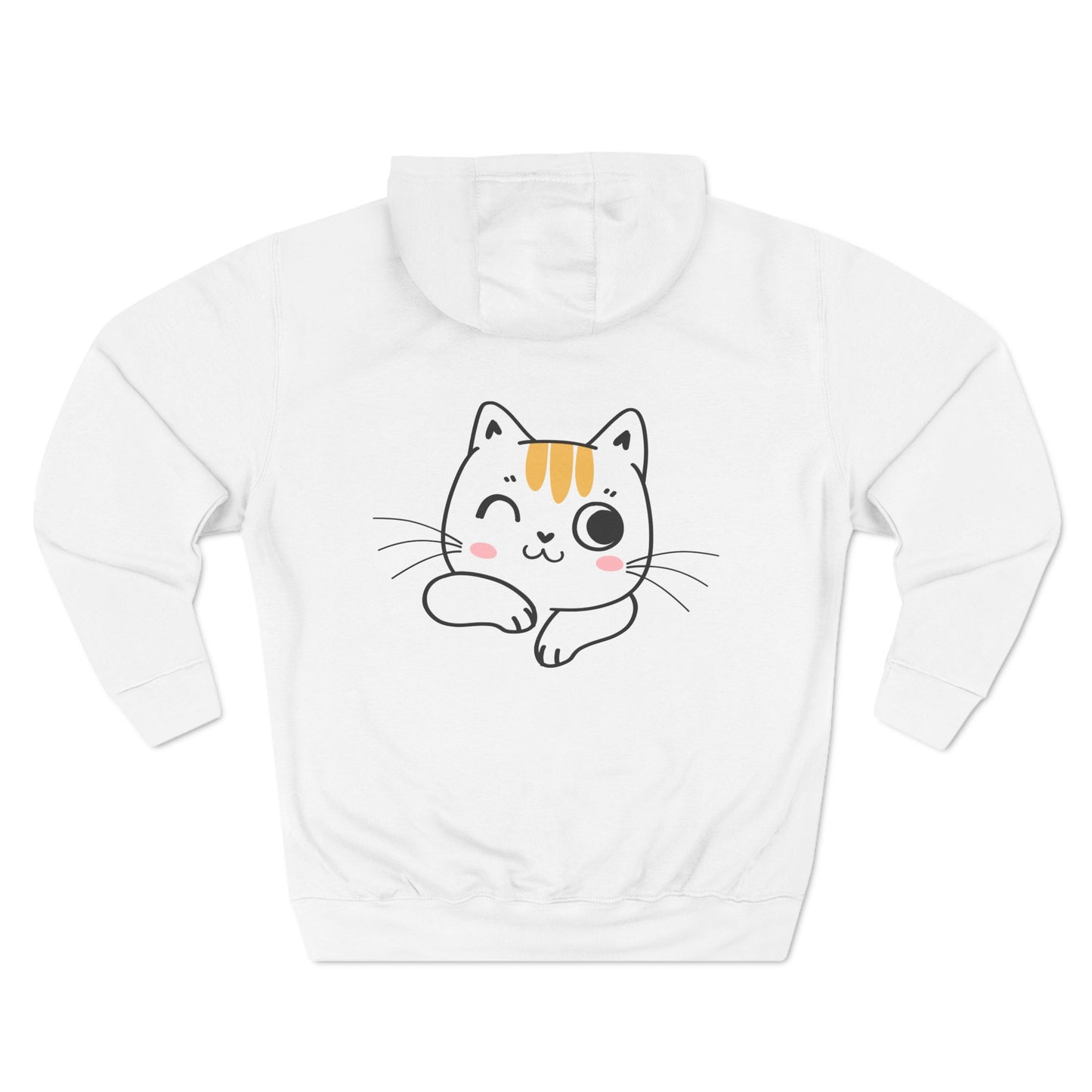 Cozy Three-Panel Fleece Hoodie – Perfect for Cat Lovers