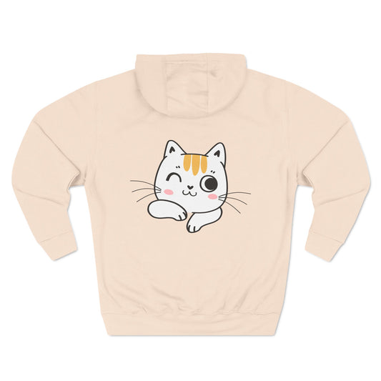 Cozy Three-Panel Fleece Hoodie – Perfect for Cat Lovers