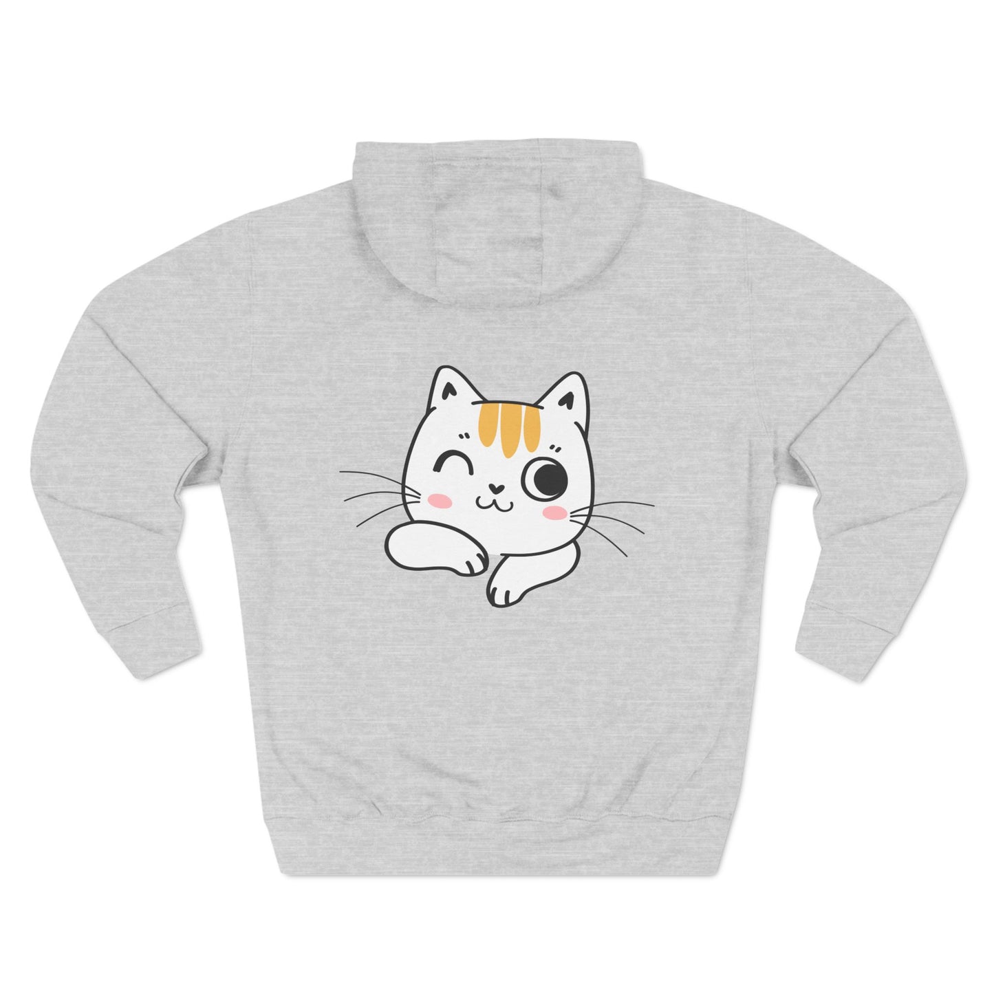 Cozy Three-Panel Fleece Hoodie – Perfect for Cat Lovers